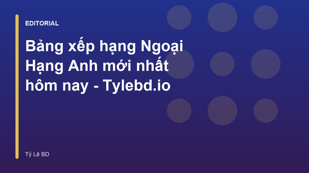 Bảng xếp hạng bóng đá Ngoại Hạng Anh